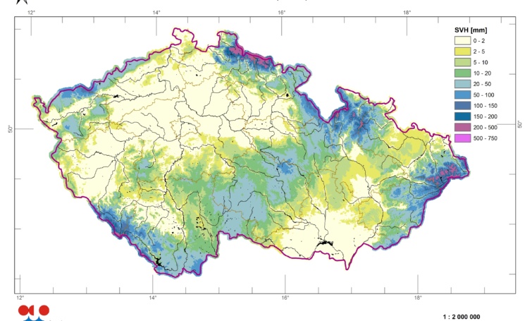 Zásoby vody ve sněhu jsou aktuálně třikrát vyšší než loni